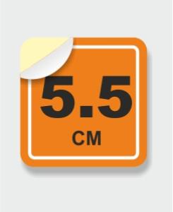 لیبل یووی مربع دورگرد قطر 5.5 سانتیمتر 6 روزه