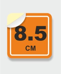 لیبل یووی مربع دورگرد قطر 8.5 سانتیمتر 6 روزه